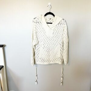 Rebecca Taylor knit hooded sequin poncho sweater size medium